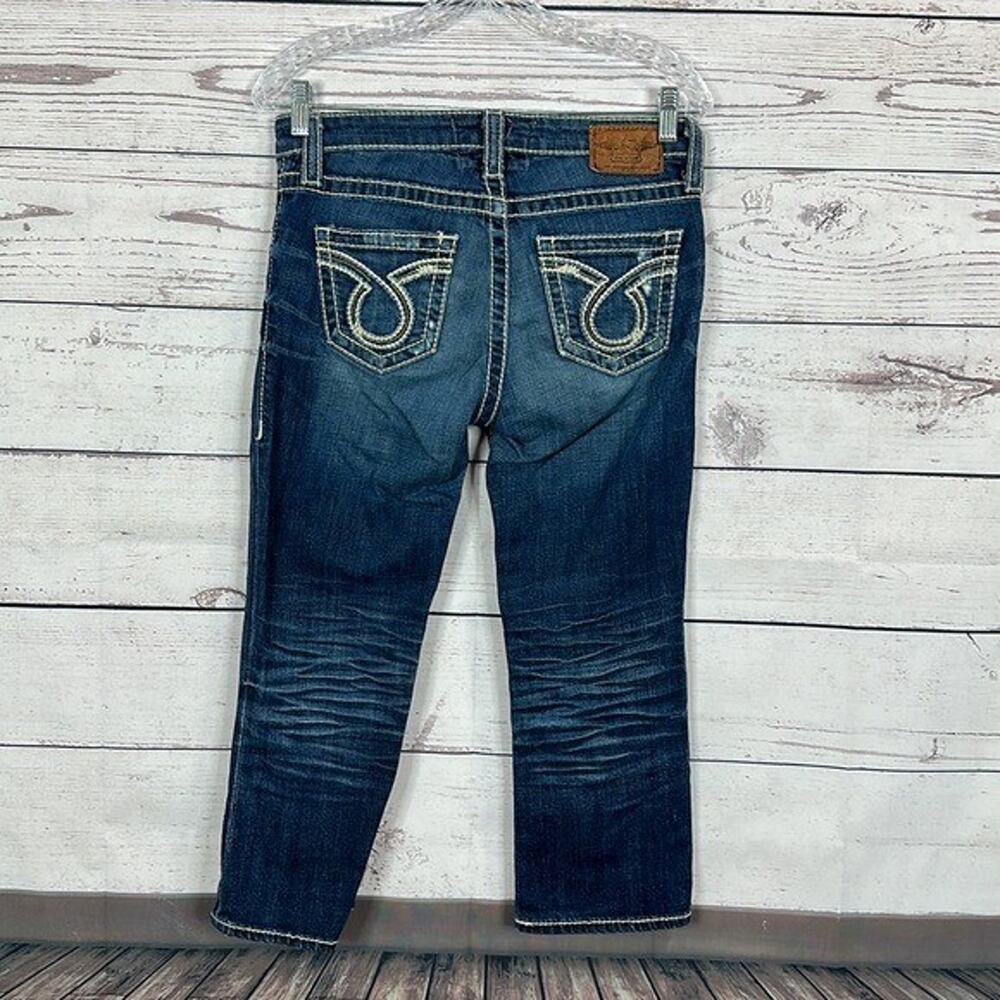 Big Star Jeans Womens 28 Blue Maddie Crop‎ Thick Stitch Western Cowgirl Ranch